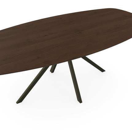 Massiver Eichentisch Toscane 2x - Dänisch oval - Jeroen Anodic Bronze