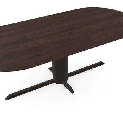 Massiver Eichentisch Walnut Brown 1x - Flach oval - Ilona dunkelbraun