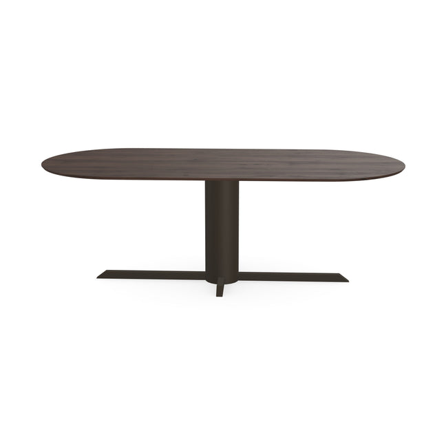 Massiver Eichentisch Walnut Brown 1x - Flach oval - Ilona dunkelbraun