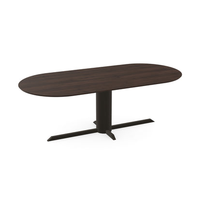 Massiver Eichentisch Walnut Brown 1x - Flach oval - Ilona dunkelbraun