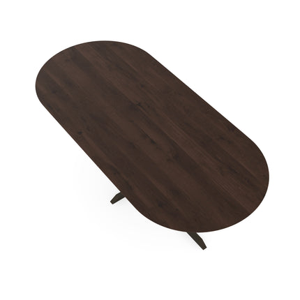 Massiver Eichentisch Walnut Brown 1x - Flach oval - Ilona dunkelbraun