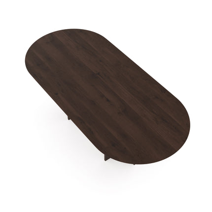 Eichentisch Walnut Brown 1x - Flach oval - T-Gestell Walnut Brown 1x