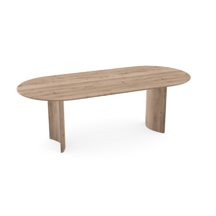 Esstisch aus massiver Eiche, natur - flaches Oval - Loulou natur