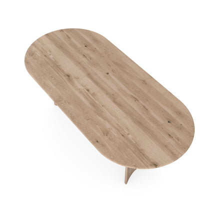 Esstisch aus massiver Eiche, natur - flaches Oval - Loulou natur
