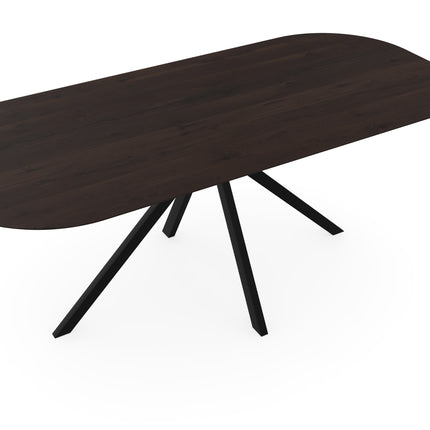 Massiver Eichentisch Nussbaum dunkelbraun 2x - Spitz oval-B - Jeroen Schwarz