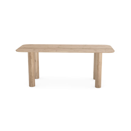 Eiken massief eettafel Naturel - Recht Radius - Columbus naturel