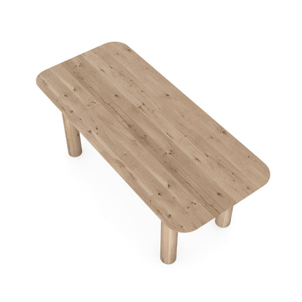 Eiken massief eettafel Naturel - Recht Radius - Columbus naturel