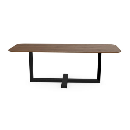 Massiver Eichentisch Toskanisch 2x - Gerade mit Radius - Halve Plus Schwarz