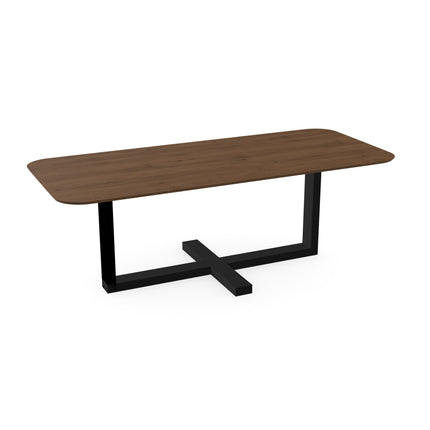 Massiver Eichentisch Toskanisch 2x - Gerade mit Radius - Halve Plus Schwarz