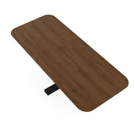 Massiver Eichentisch Toskanisch 2x - Gerade mit Radius - Halve Plus Schwarz