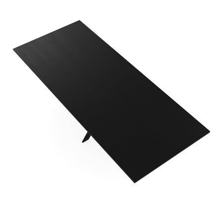 Schwarzer Eichentisch - Gerade mit Facette - Ultraleichtes Matrix-Gestell