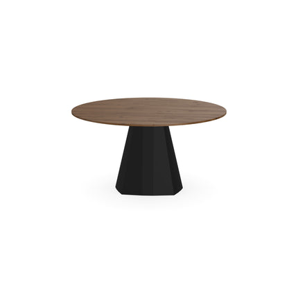 Massiver Eichentisch Toskanisch 2x - Rund - Cone Schwarz