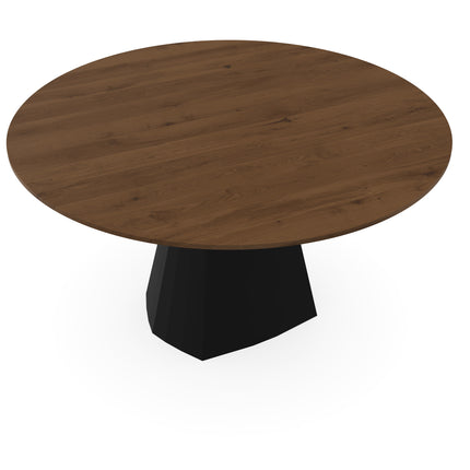 Massiver Eichentisch Toskanisch 2x - Rund - Cone Schwarz