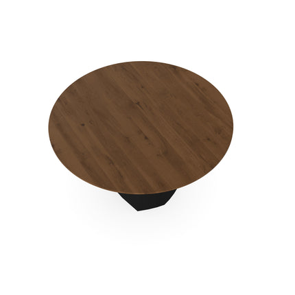 Massiver Eichentisch Toskanisch 2x - Rund - Cone Schwarz