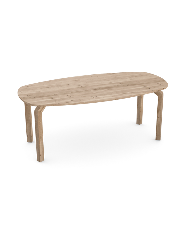 Eiken massief eettafel naturel - Deens ovaal - I haaks eiken