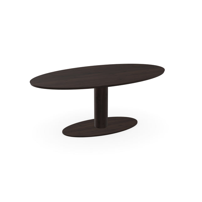 Eiken massief eettafel Walnut brown 2x - ovaal - Giro eiken walnut brown 2x