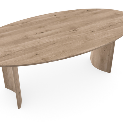 Massiver Eichentisch Natur - Oval - LouLou Eichenfurnier