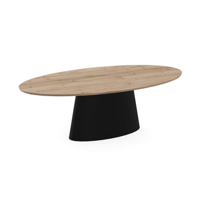 Massiver Eichentisch Natur - Oval - Sjors schwarz