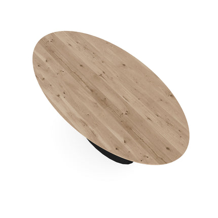 Massiver Eichentisch Natur - Oval - Sjors schwarz
