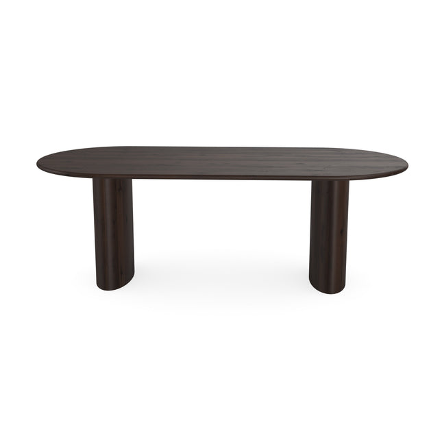 Eiken massief eettafel Walnut brown 2x - Plat ovaal - Freya walnut brown 2x