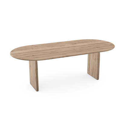 Massiver Eichentisch Natur - Flach oval - Flip massive Eiche