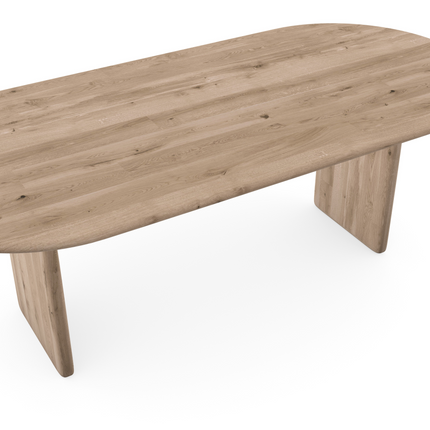 Massiver Eichentisch Natur - Flach oval - Flip massive Eiche