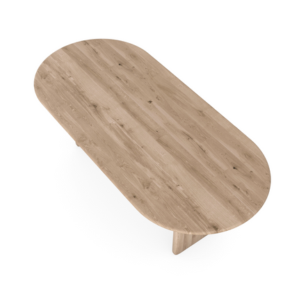 Massiver Eichentisch Natur - Flach oval - Flip massive Eiche
