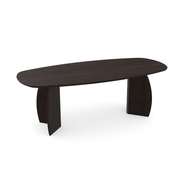 Eiken massief eettafel Walnut Brown 2x - Deens Ovaal - Maan walnut brown 2x