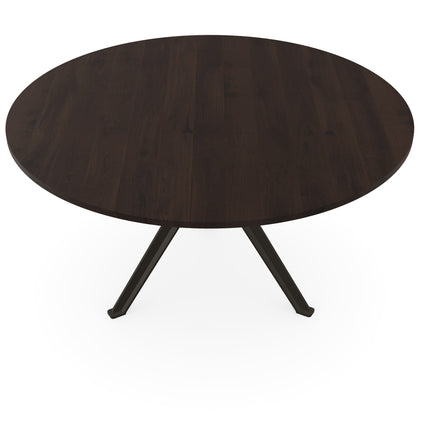 Massiver Eichentisch Walnut Brown 2x - Rund - Stella Dunkelbraun