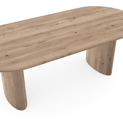 Massiver Eichentisch Natur - Flach oval - Freya Natur