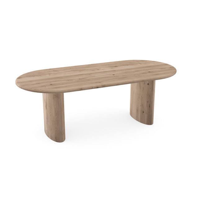 Massiver Eichentisch Natur - Flach oval - Freya Natur