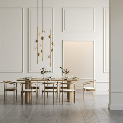 Eiken massief eettafel Naturel - Recht Radius - Columbus naturel