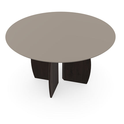Fenix Eettafel Beige Arizona - Rond - Maan walnut brown