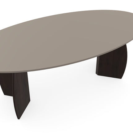 Fenix-Esstisch Beige Arizona - Oval - Maan Nussbaum dunkelbraun