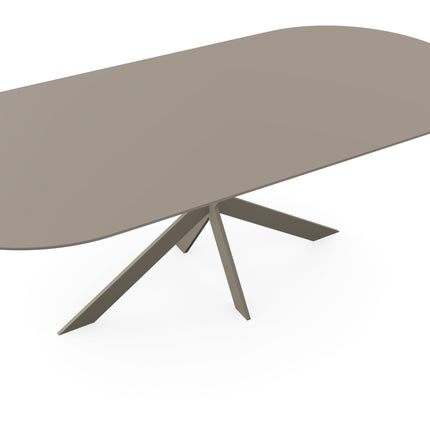 Fenix-Esstisch Arizona Beige - Flachoval - Matrix ultra dünn Hellbraun