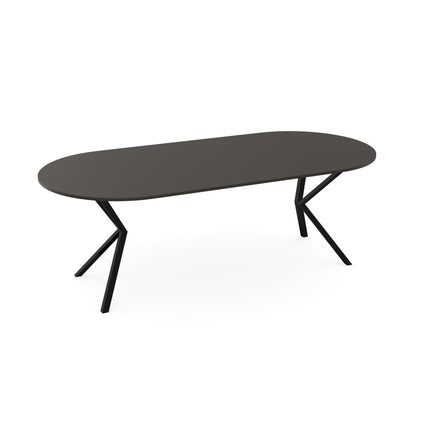 Fenix Eettafel Grigio Londra - Plat Ovaal - VV zwart