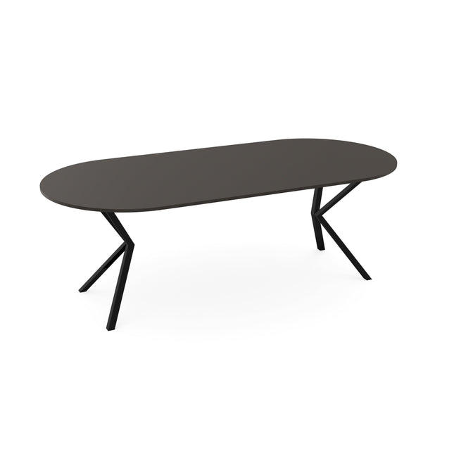 Fenix Eettafel Grigio Londra - Plat Ovaal - VV zwart