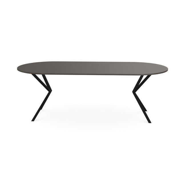 Fenix Eettafel Grigio Londra - Plat Ovaal - VV zwart