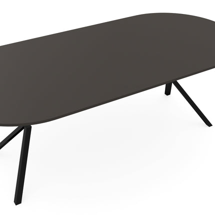 Fenix Eettafel Grigio Londra - Plat Ovaal - VV zwart