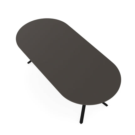 Fenix Eettafel Grigio Londra - Plat Ovaal - VV zwart