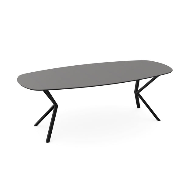 Fenix-Esstisch Grigio Efeso - Dänisch oval - VV schwarz