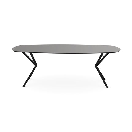 Fenix-Esstisch Grigio Efeso - Dänisch oval - VV schwarz