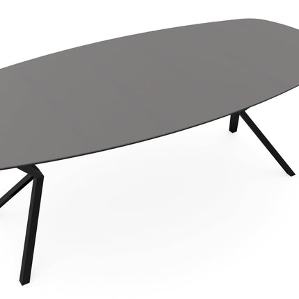 Fenix-Esstisch Grigio Efeso - Dänisch oval - VV schwarz
