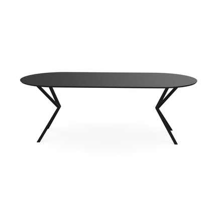 Fenix-Esstisch Nero Ingo - Flach oval - Schwarzes VV-Gestell