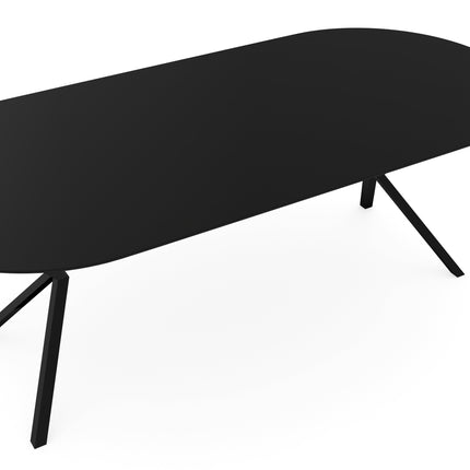 Fenix-Esstisch Nero Ingo - Flach oval - Schwarzes VV-Gestell