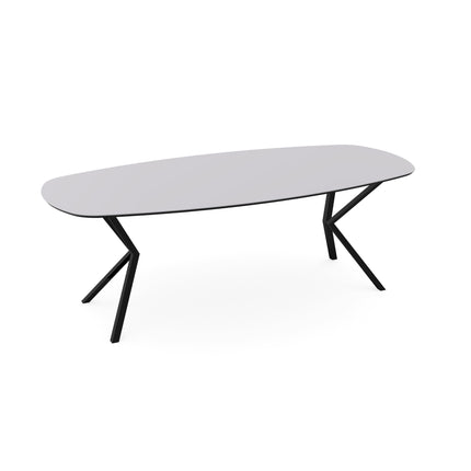 Fenix-Esstisch Bianco Dover - dänisches Oval - VV schwarz