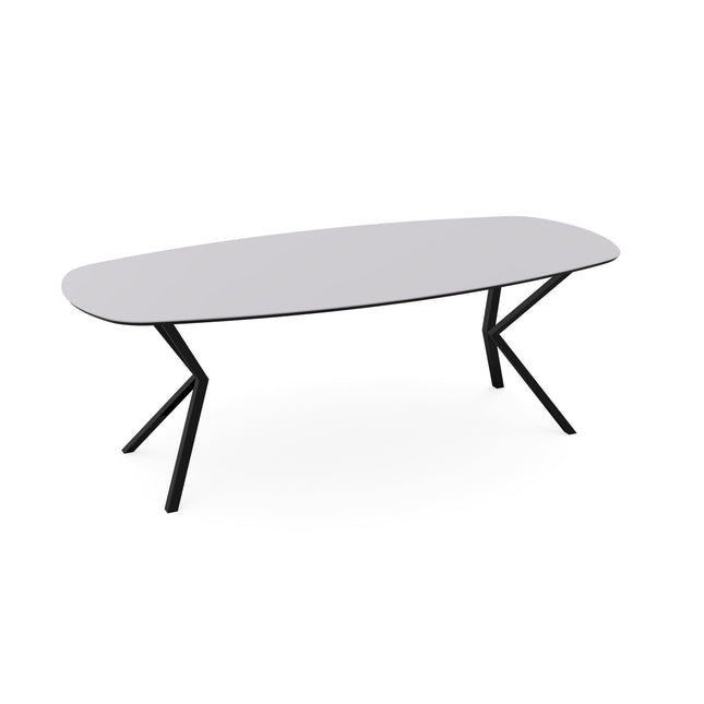 Fenix-Esstisch Bianco Dover - dänisches Oval - VV schwarz