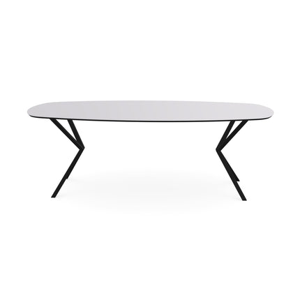 Fenix-Esstisch Bianco Dover - dänisches Oval - VV schwarz