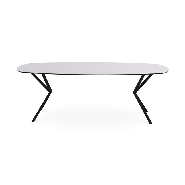 Fenix-Esstisch Bianco Dover - dänisches Oval - VV schwarz