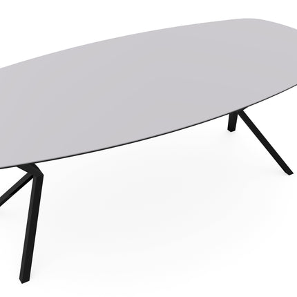 Fenix-Esstisch Bianco Dover - dänisches Oval - VV schwarz